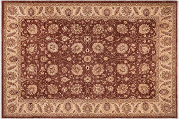 handmade Traditional Kafkaz Chobi Ziegler Brown Beige Hand Knotted RECTANGLE 100% WOOL area rug 9 x 12